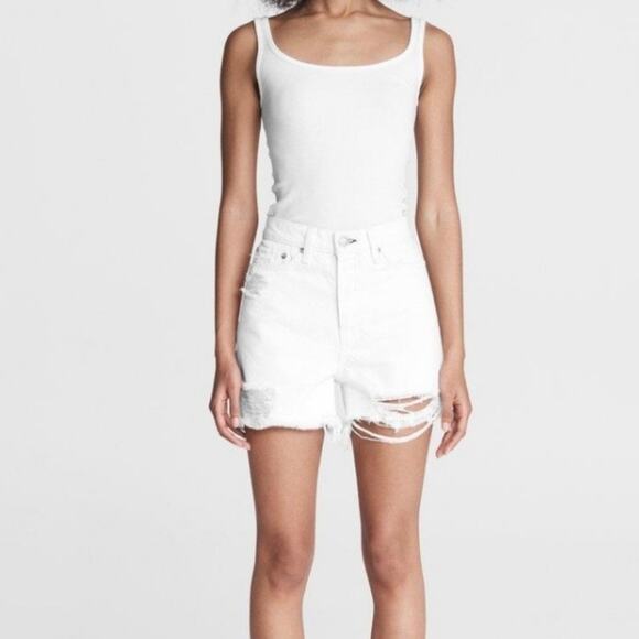 RAG & BONE Maya High Rise Shortie Short White 26 - Picture 1 of 7